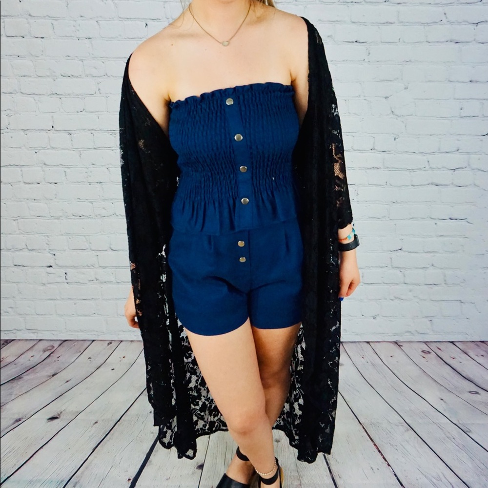 Black Lace Duster Cardigan